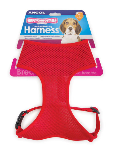 Ancol Viva Nylon Comfort Mesh Harness Red Small 34-45cm